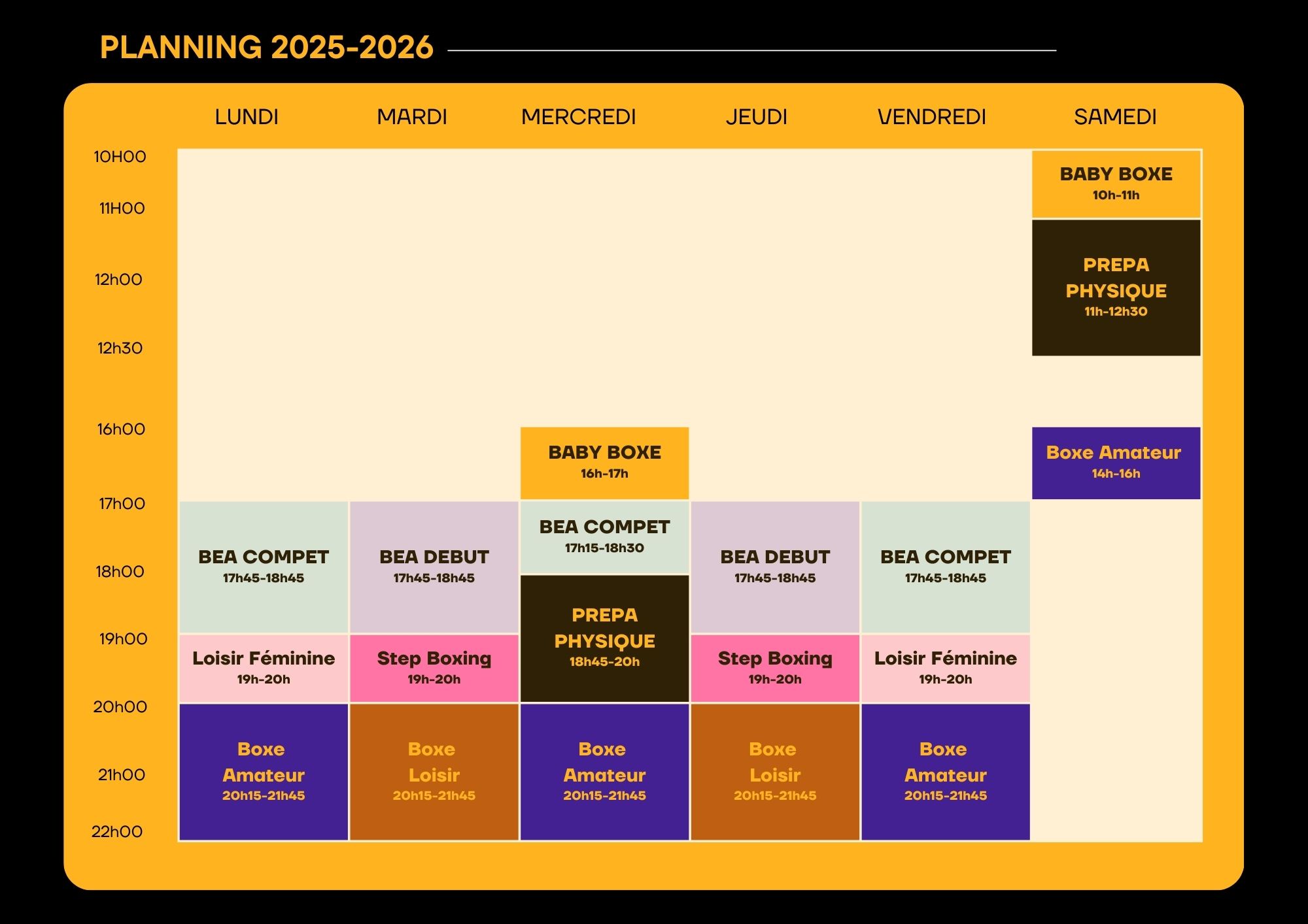 Planning saison 2025-2026
